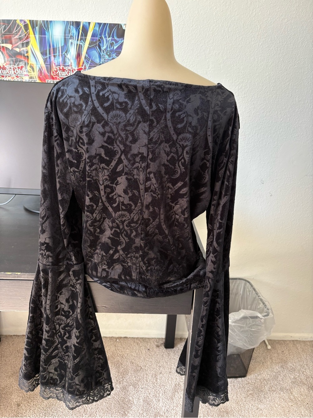 Killstar Black Flare Sleeve Top - Picture 2 of 3